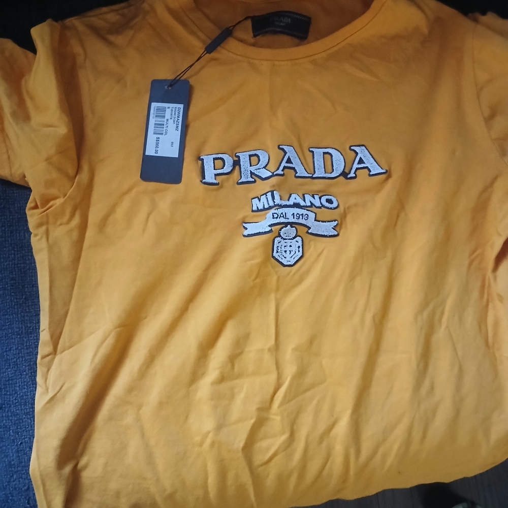 Prada Yellow Short Sleeve Tee